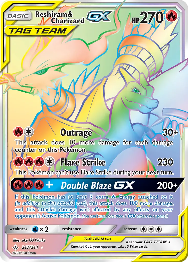 Reshiram & Charizard GX, Unbroken Bonds 217