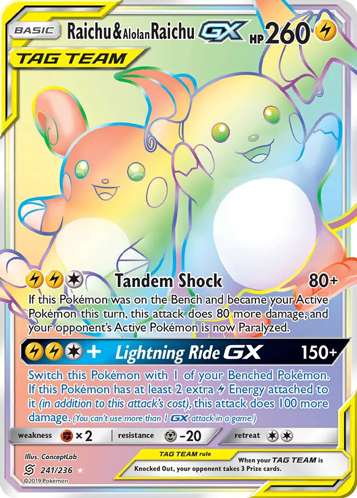 Raichu & Alolan Raichu GX, Unified Minds 241