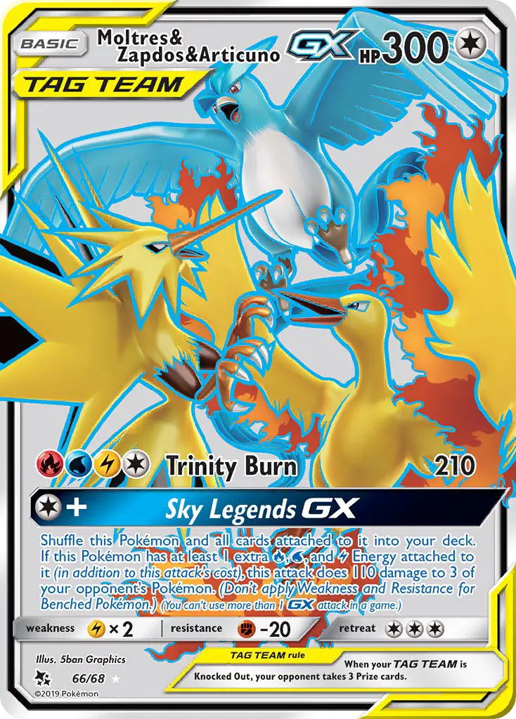 Moltres & Zapdos & Articuno GX, Hidden Fates 66