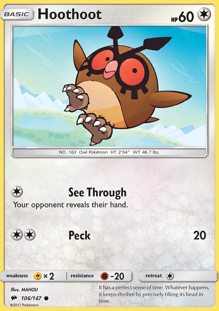 Hoothoot, Burning Shadows 106