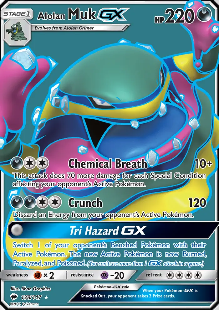 Alolan Muk GX, Burning Shadows 138