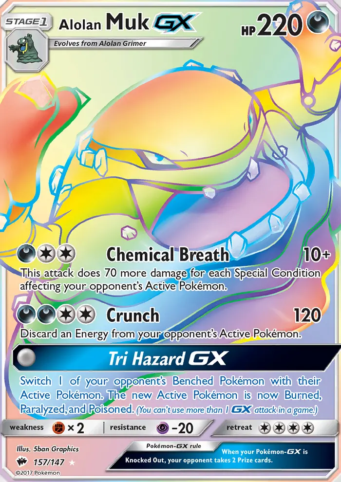 Alolan Muk GX, Burning Shadows 157