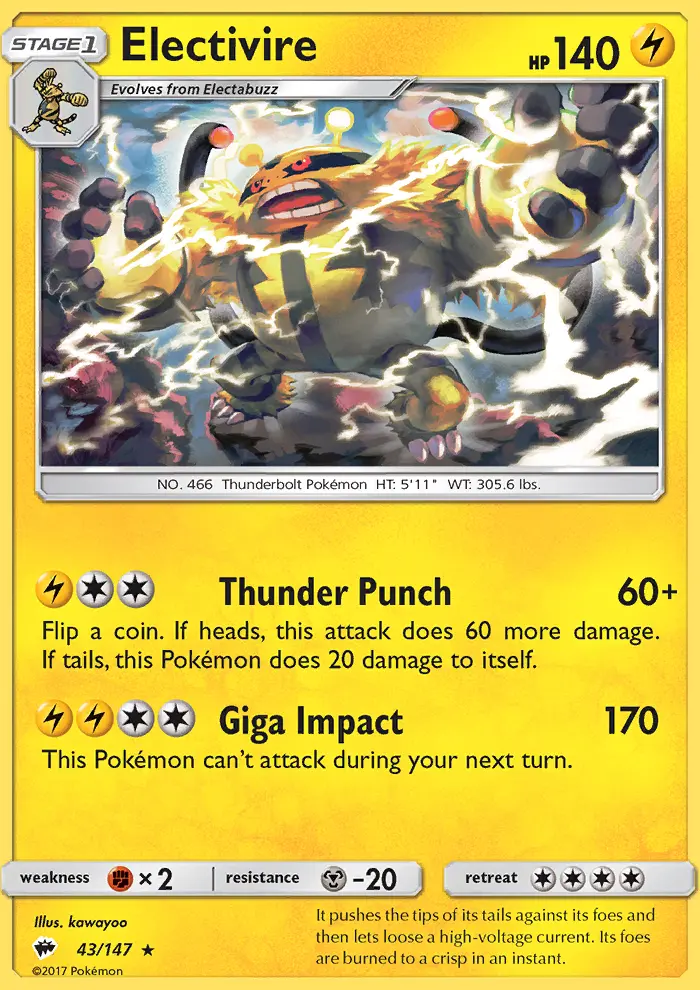 Electivire, Burning Shadows 43