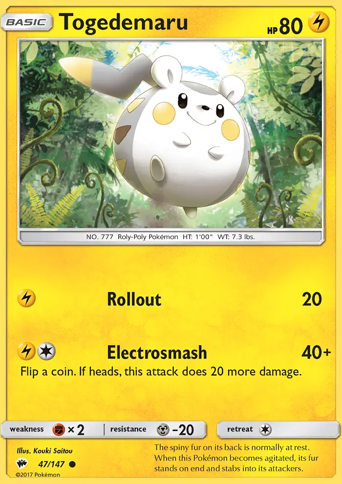 Togedemaru, Burning Shadows 47