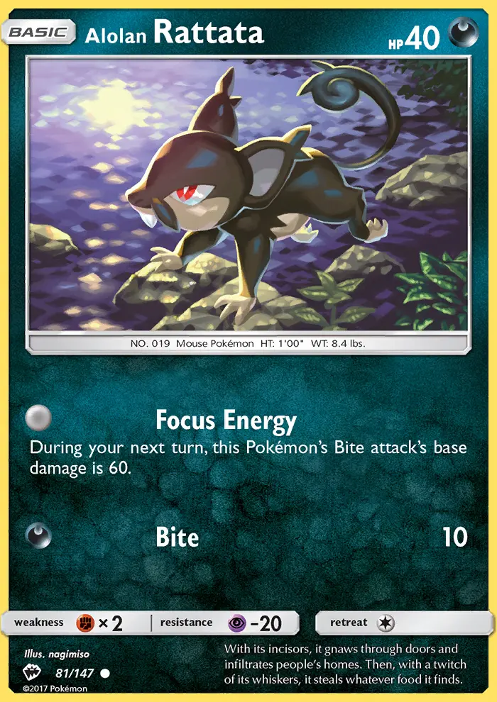 Alolan Rattata, Burning Shadows 81