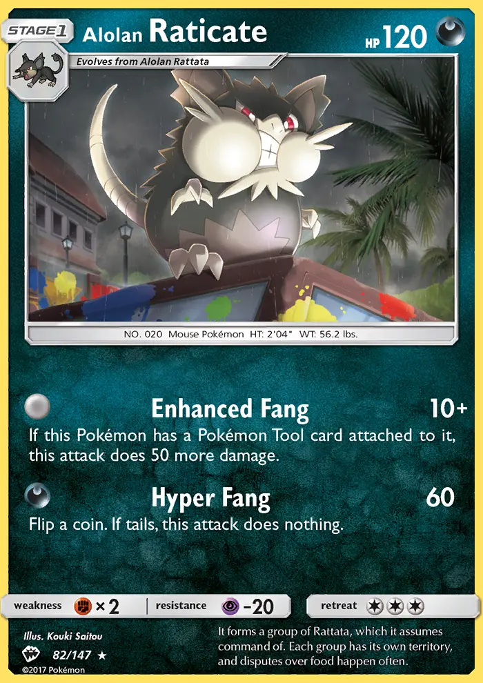 Alolan Raticate, Burning Shadows 82