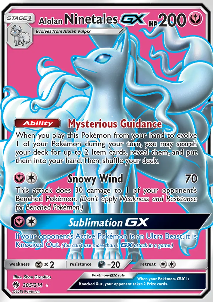 Alolan Ninetales GX, Lost Thunder 205