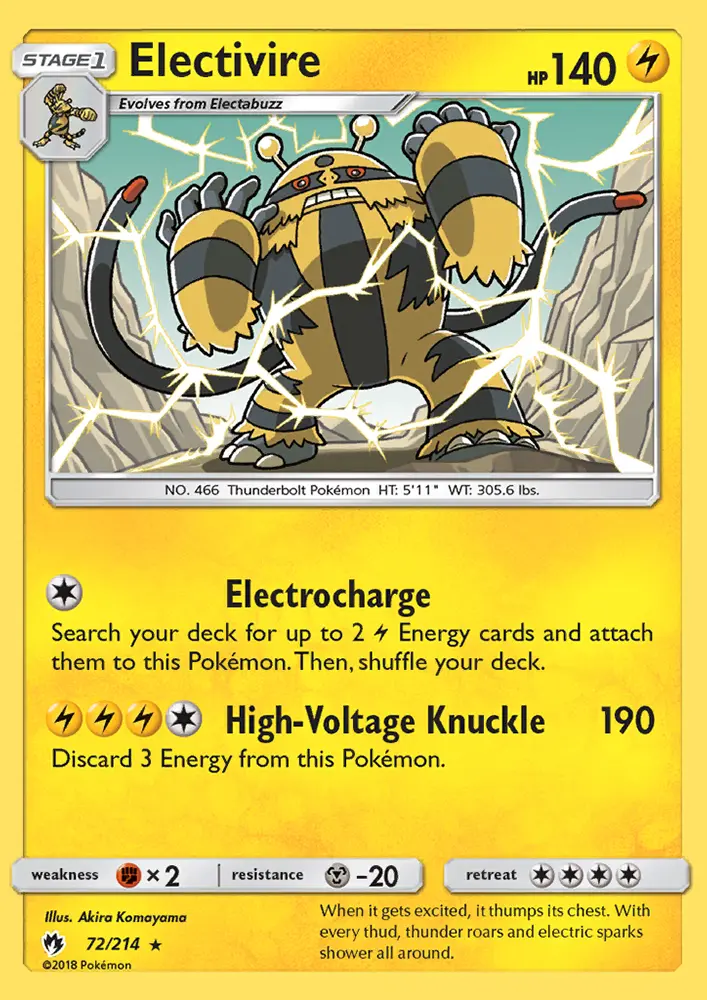 Electivire, Lost Thunder 72
