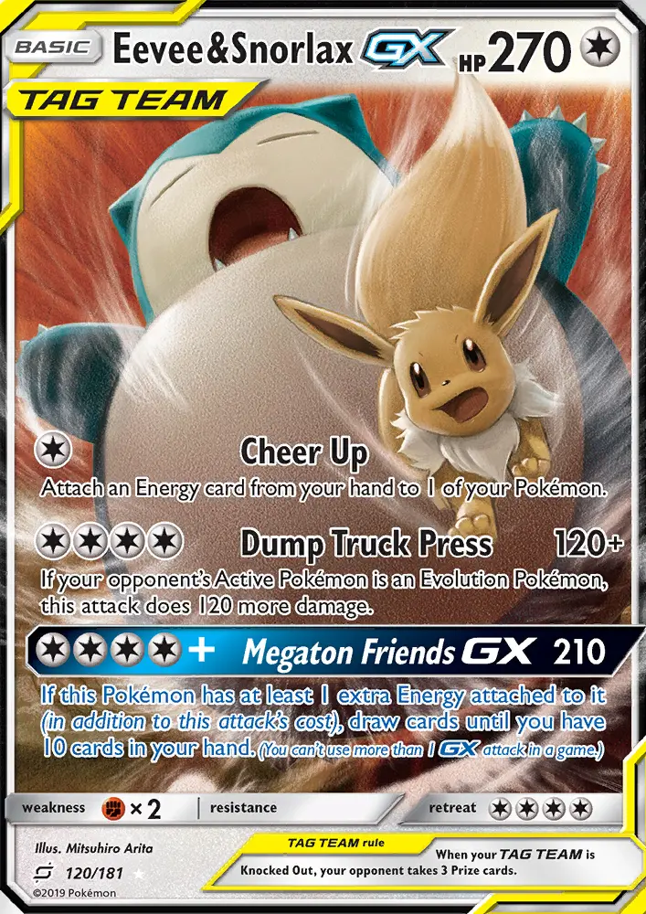 Eevee & Snorlax GX, Team Up 120