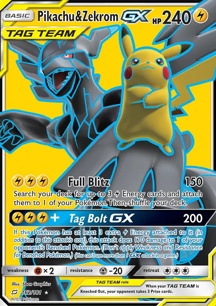Pikachu & Zekrom GX, Team Up 162