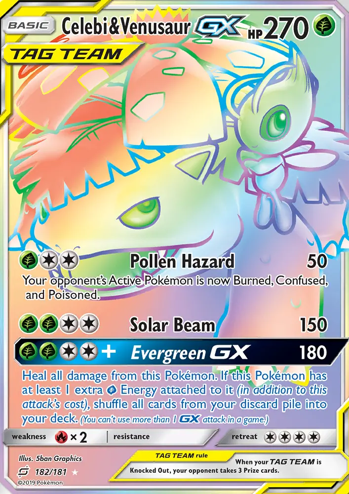 Celebi & Venusaur GX, Team Up 182