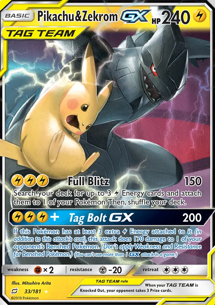 Pikachu & Zekrom GX, Team Up 33
