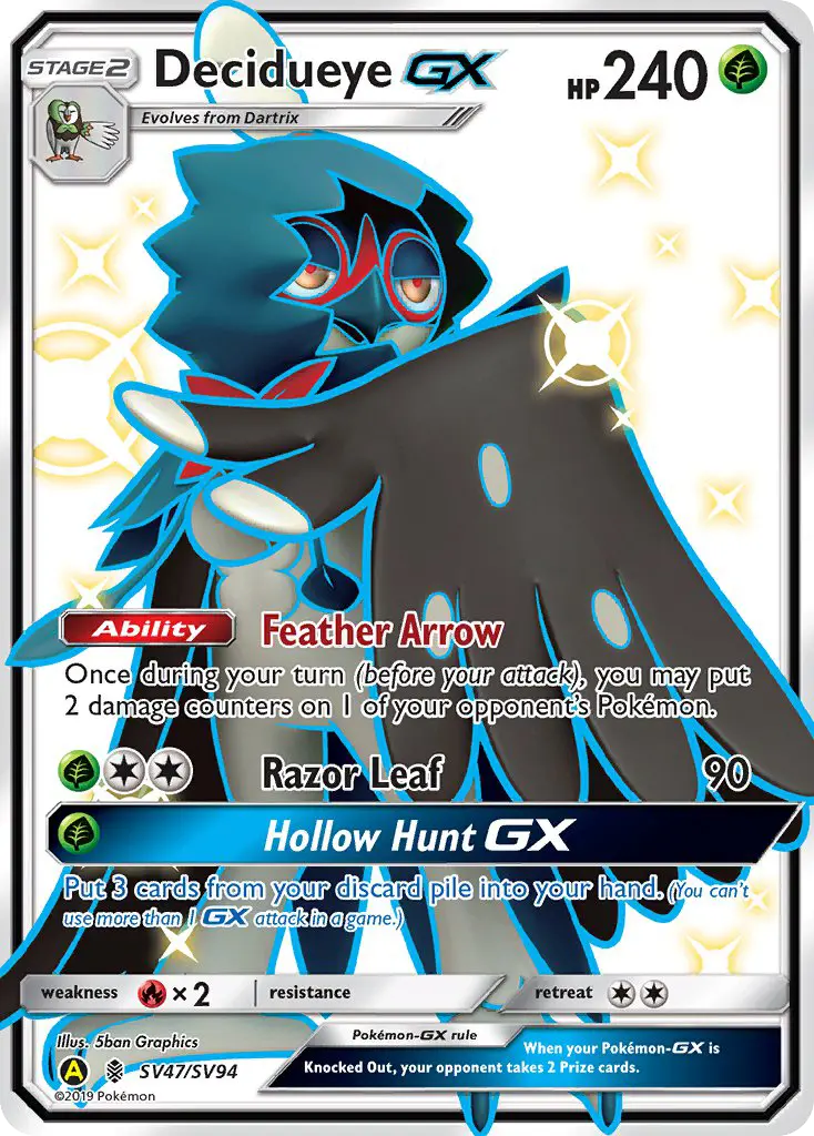Decidueye-GX, Hidden Fates Shiny Vault SV47