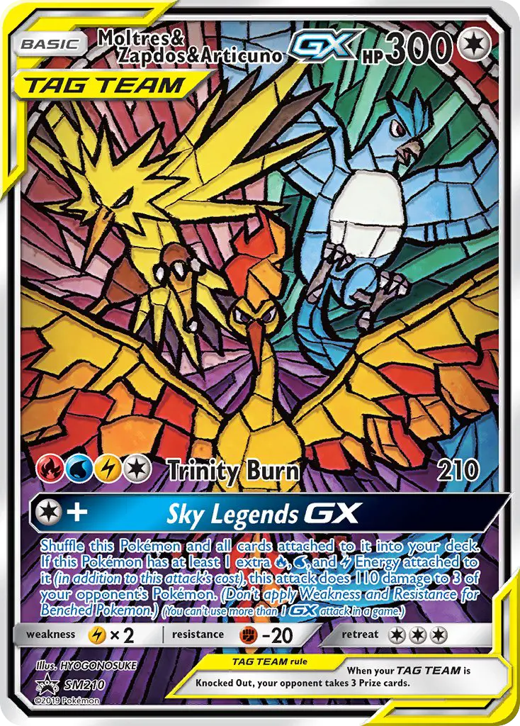 Moltres & Zapdos & Articuno GX, SM Black Star Promos SM210
