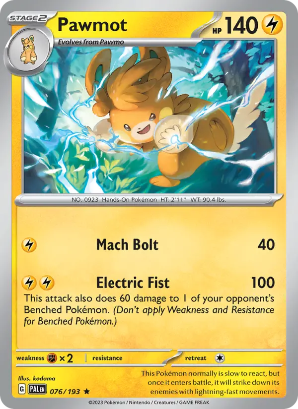 Pawmot, Paldea Evolved 076