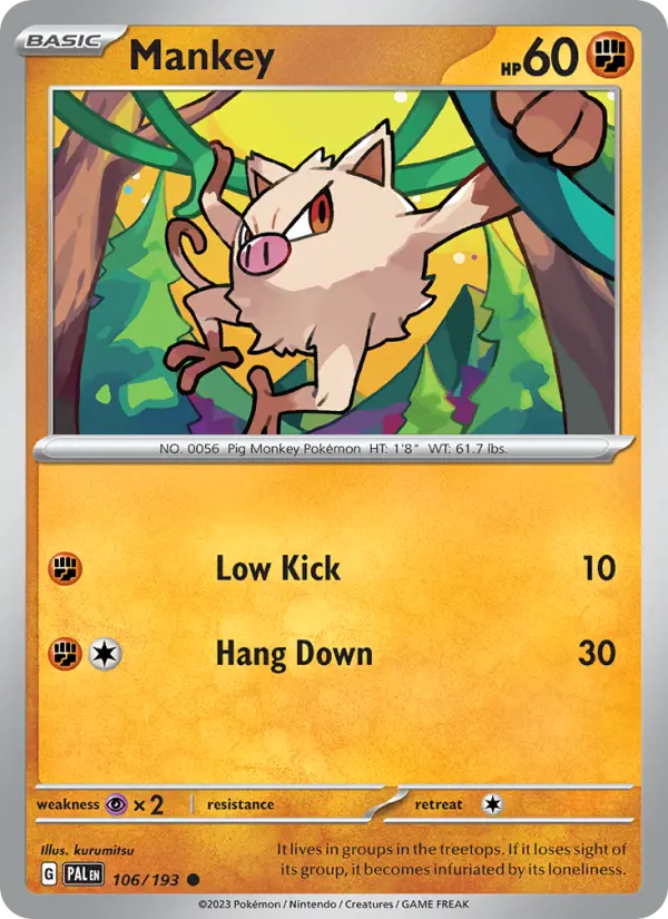 Mankey, Paldea Evolved 106
