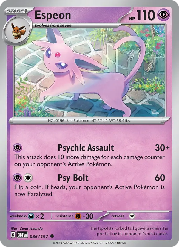 Espeon, Obsidian Flames 086