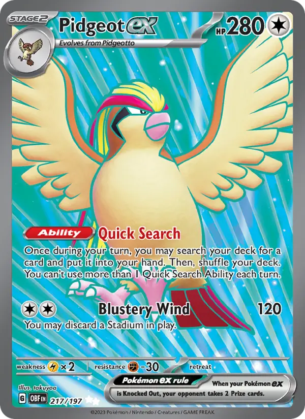 Pidgeot ex, Obsidian Flames 217
