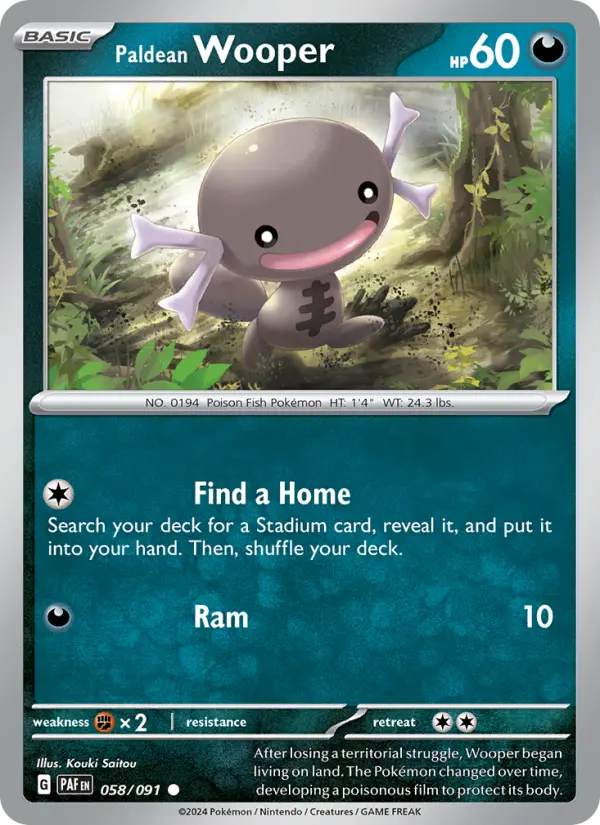 Paldean Wooper, Paldean Fates 058