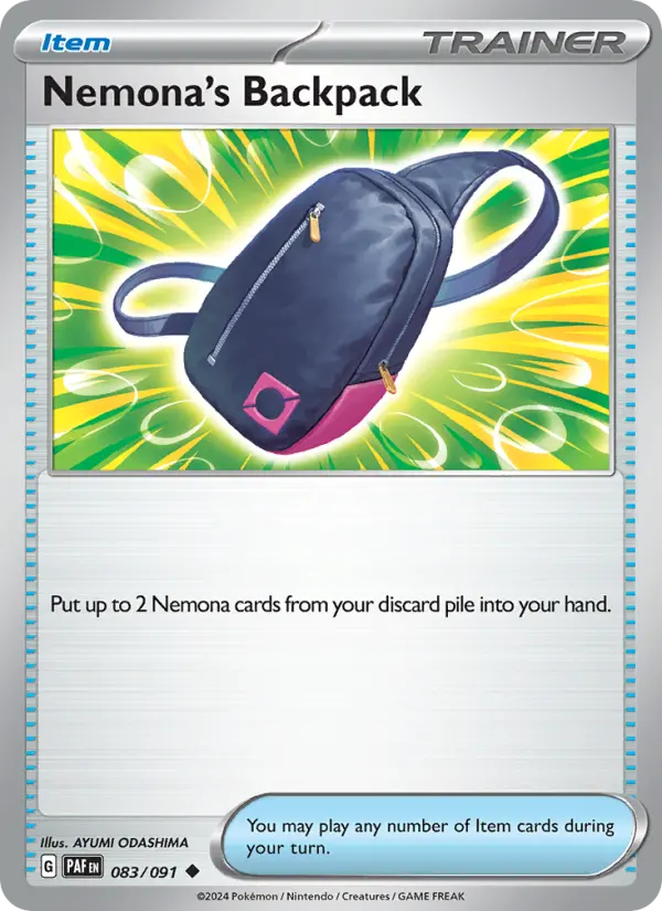 Nemona's Backpack, Paldean Fates 083