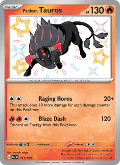 Paldean Tauros, Paldean Fates 111