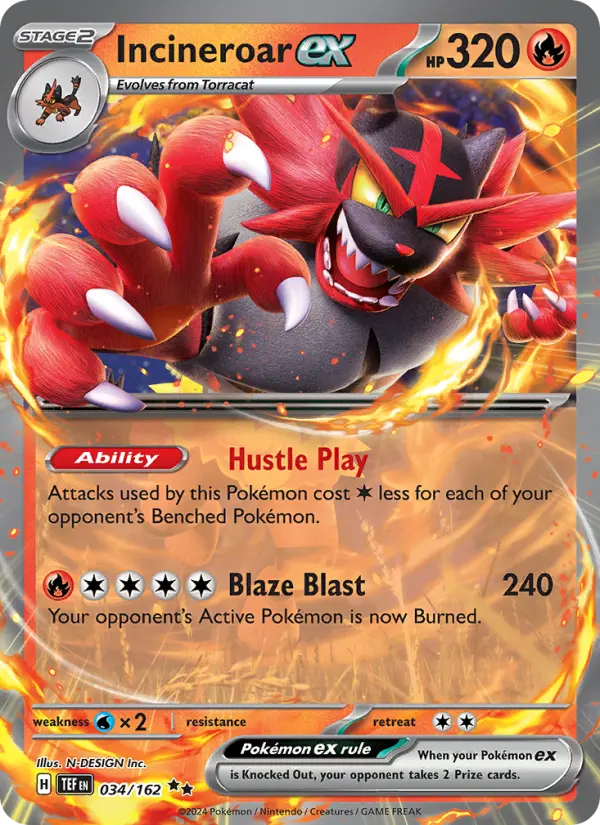 Incineroar ex, Temporal Forces 034