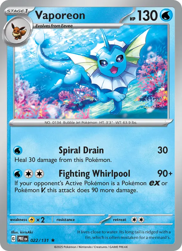 Vaporeon, Prismatic Evolutions 022