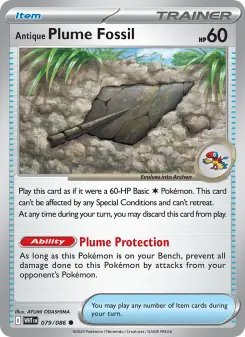 Antique Plume Fossil, White Flare 079