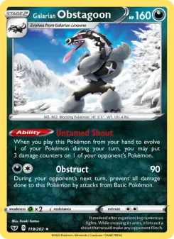 Galarian Obstagoon, Sword & Shield 119