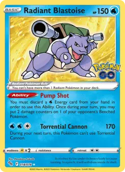 Radiant Blastoise, Pokémon GO 018