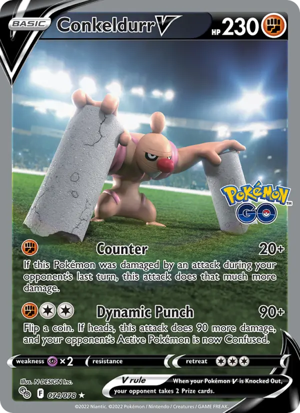 Conkeldurr V, Pokémon GO 074