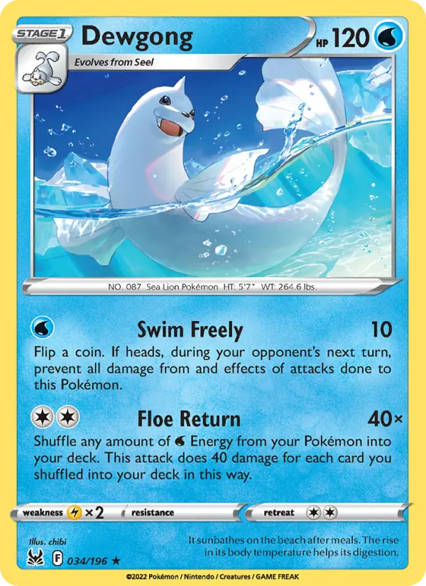 Dewgong, Lost Origin 034