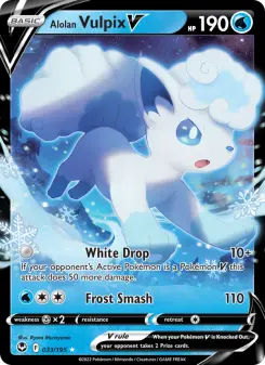 Alolan Vulpix V, Silver Tempest 033