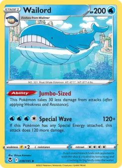 Wailord, Silver Tempest 038