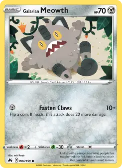 Galarian Meowth, Crown Zenith 084
