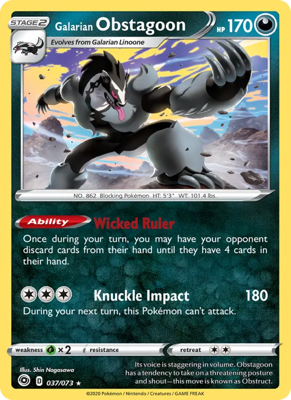 Galarian Obstagoon, Champion's Path 37