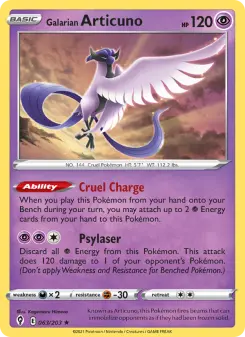 Galarian Articuno, Evolving Skies 63