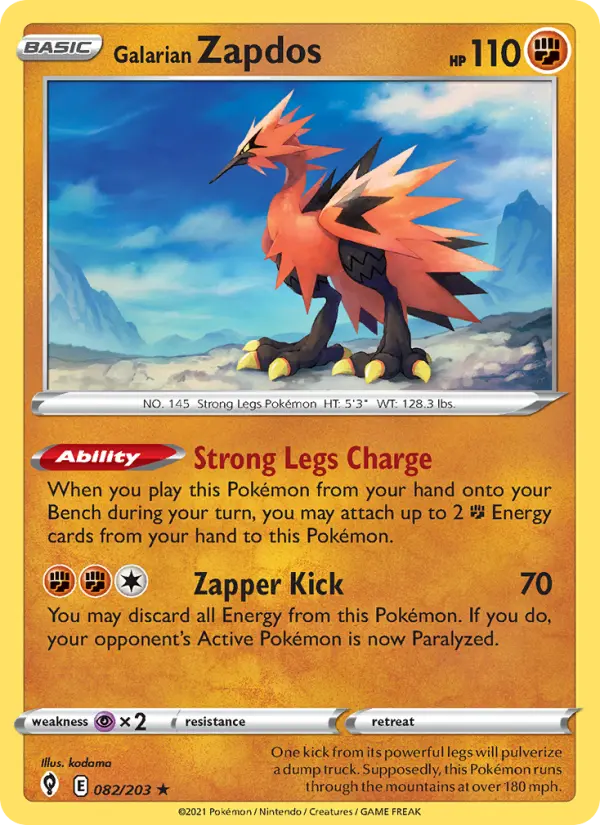 Galarian Zapdos, Evolving Skies 82