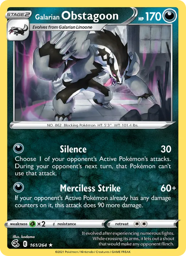 Galarian Obstagoon, Fusion Strike 161