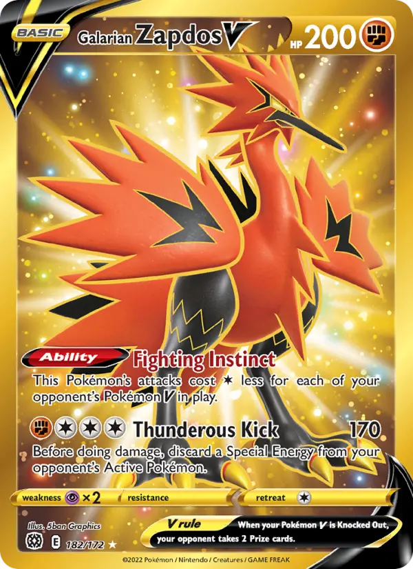 Galarian Zapdos V, Brilliant Stars 182