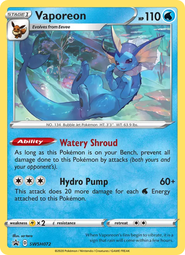 Vaporeon, SWSH Black Star Promos SWSH072