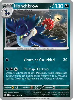 Honchkrow, Fuegos Fantasmales 058