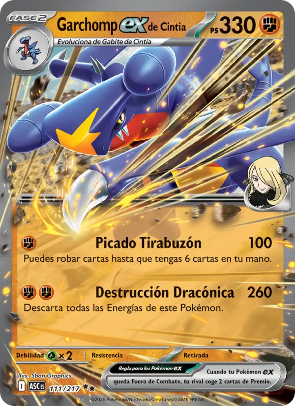 Garchomp ex de Cintia, Héroes Ascendentes 111