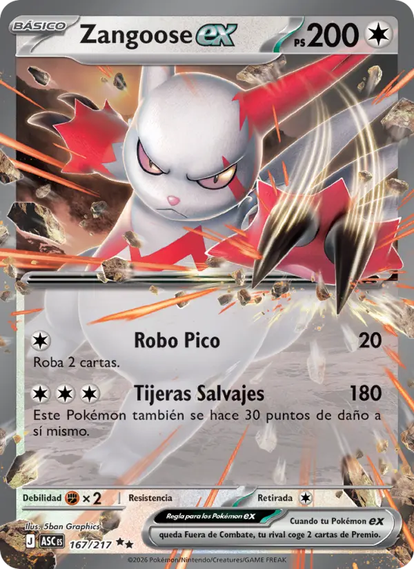 Zangoose ex, Héroes Ascendentes 167