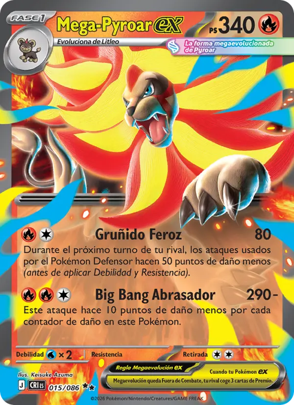 Mega-Pyroar ex, Caos Creciente 015