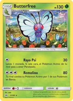 Butterfree, Sol y Luna 3
