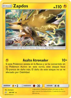 Zapdos, Union de Aliados 40