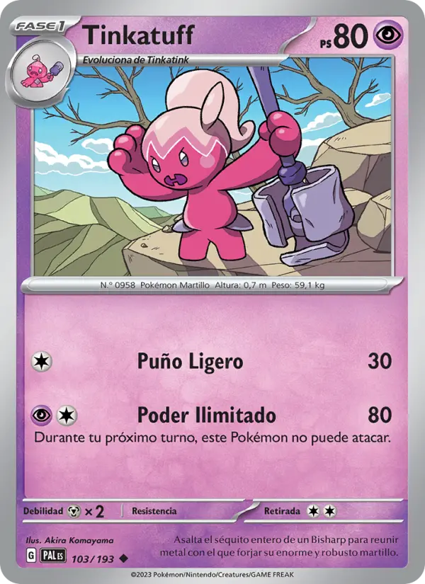 Tinkatuff, Evoluciones en Paldea 103