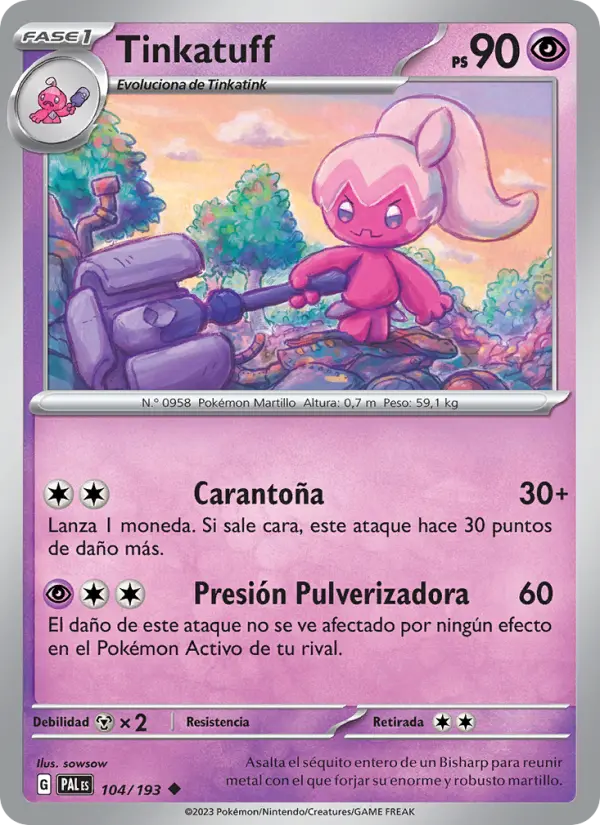 Tinkatuff, Evoluciones en Paldea 104