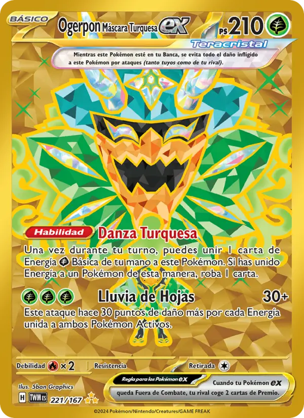 Ogerpon Máscara Turquesa ex, Mascarada Crepuscular 221